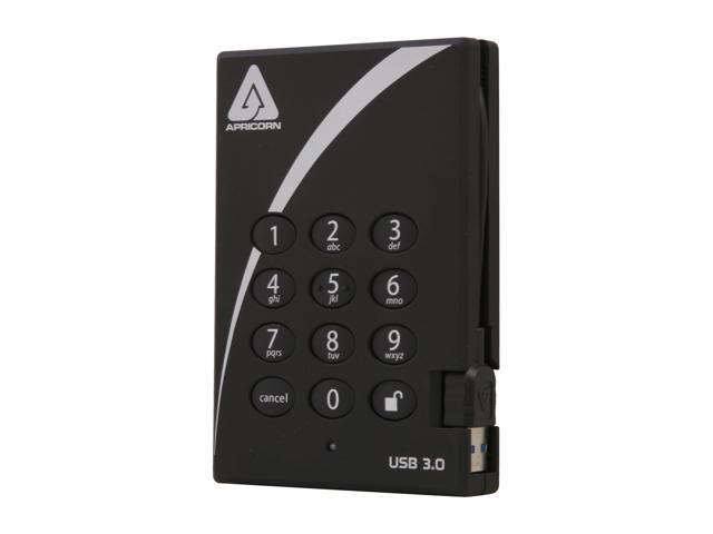 APRICORN 1TB Aegis Padlock External Hard Drive with 256-bit AES Encryption USB 3.0 Model A25-3PL256-1000 Black