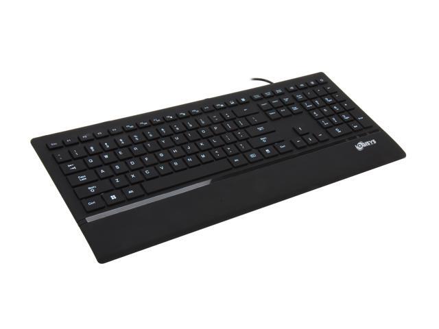 LOGISYS Computer Streamline Character-illuminated White LED Keyboard KB209WT Black USB Wired Standard Keyboard