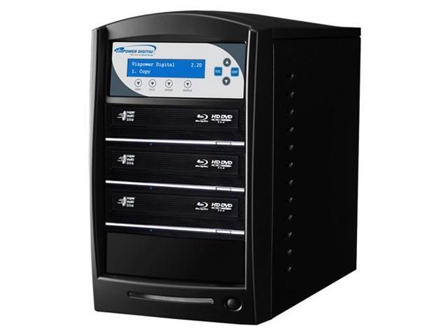 VINPOWER Black 1 to 3 128M Buffer Memory SharkBlu BDXL / Blu-Ray / DVD / CD Disc Duplicator + USB 3.0 + 500GB HDD Model SharkBlu-S3T-XL-BK