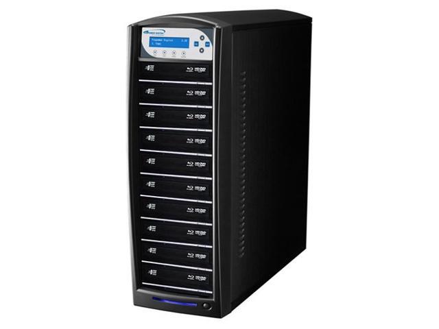 VINPOWER Black 1 to 10 128M Buffer Memory SharkBlu BDXL / Blu-Ray / DVD / CD Disc Duplicator + USB 3.0 + 500GB HDD Model ...
