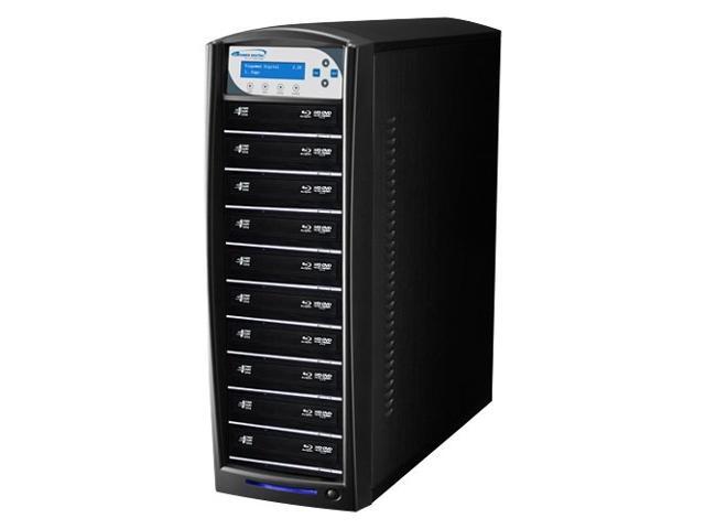 VINPOWER Black 1 to 10 SharkNet Network Capable Blu-ray DVD CD Duplicator + USB 3.0 + 500GB HDD Model SharkNet-10T-BD-BK