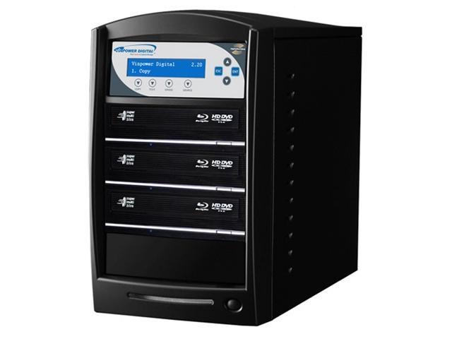 VINPOWER Black 1 to 3 SharkNet Network Capable Blu-ray DVD CD Duplicator + USB 3.0 + 500GB HDD Model SharkNet-3T-BD-BK 