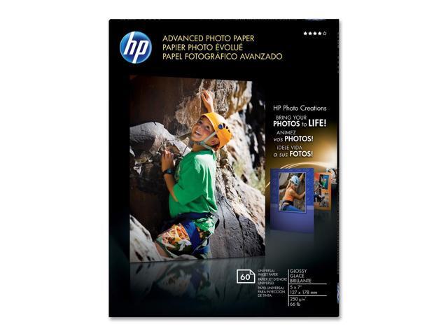 HP Q8690A - Advanced Photo Paper, 56 lbs., Glossy, 5 x 7, 60 Sheets/Pack