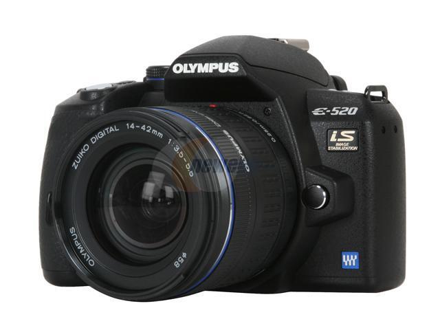 OLYMPUS E-520 Black 10.0 MP Digital SLR Camera w/ ZUIKO DIGITAL 14-42mm f/3.5-5.6 Lens