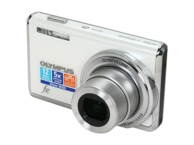 OLYMPUS FE-5020 White 12 MP 5X Optical Zoom 24mm Wide Angle Digital ...