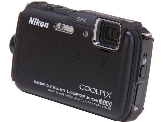 Nikon COOLPIX AW110 Black 16 MP Waterproof Shockproof 28mm Wide Angle Digital Camera
