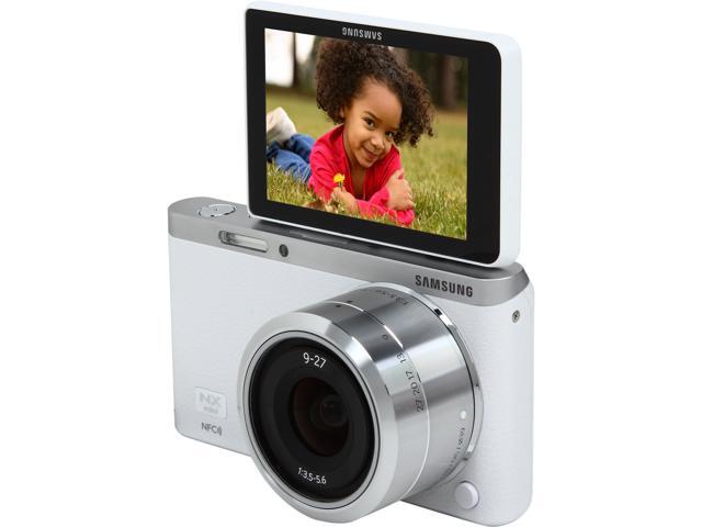 SAMSUNG NX Mini EV-NXF1ZZB2HUS White Smart Camera with 9-27mm Lens & Flash