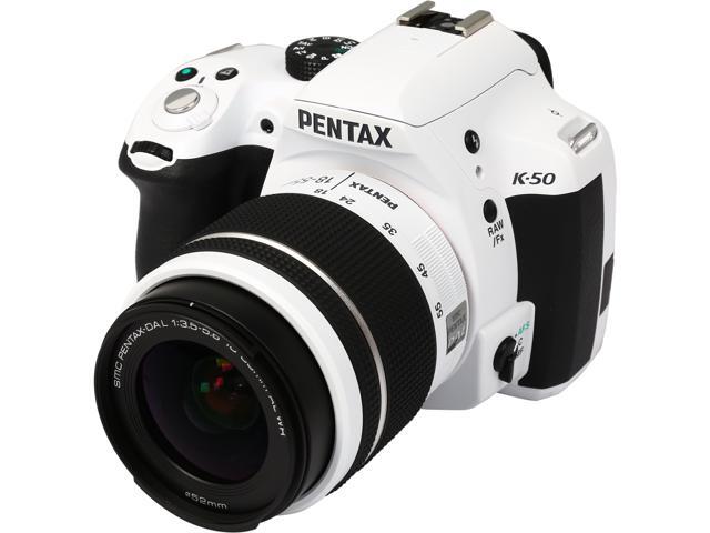 PENTAX K-50 (10939) White Digital SLR Camera with 18-55mm Lens