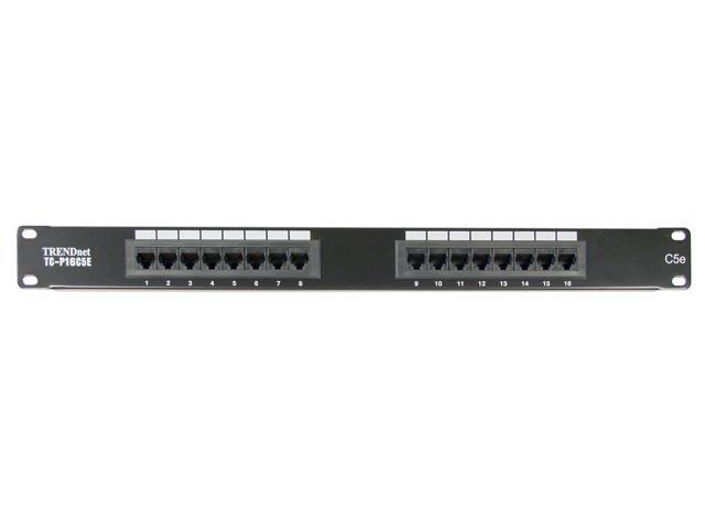 TRENDnet 16-Port CAT 5e RJ-45 UTP Rack Mount Patch Panel
