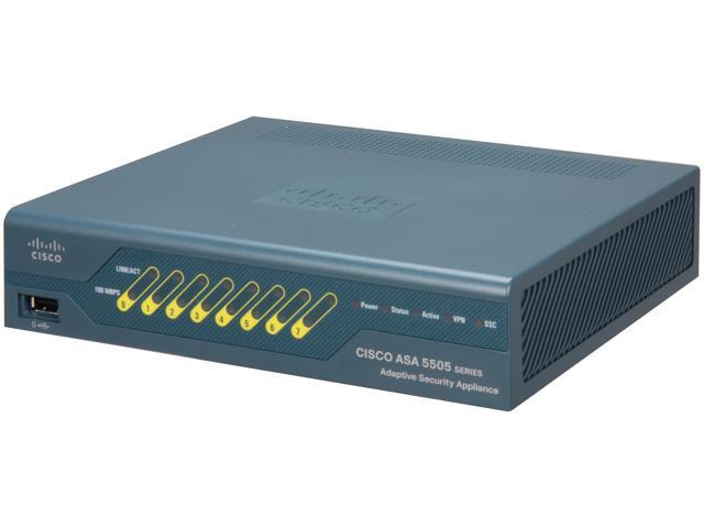Cisco ASA5505-50-BUN-K9 ASA 5505 50-User Bundle includes 8-port Fast Ethernet switch, 10 IPsec VPN peers, 2 Premium VPN peers, ...