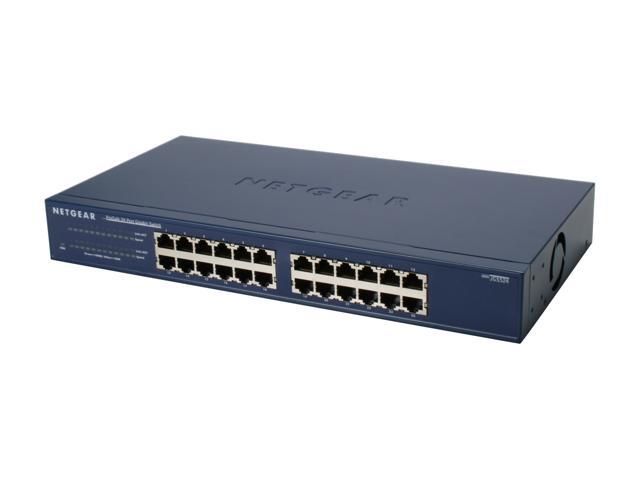 NETGEAR ProSAFE 24-Port Gigabit Rackmount Switch 10/100/1000 Mbps (JGS524) - Lifetime Warranty