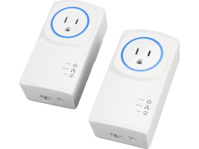 Rosewill RPLC-200PKIT Powerline AV+ Pass-Through Adapter (Starter Kit - 2 Units)