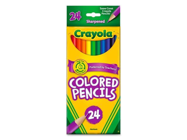 Crayola 68-4024 Long Barrel Colored Woodcase Pencils, 3.3 mm, 24 Assorted Colors/Set