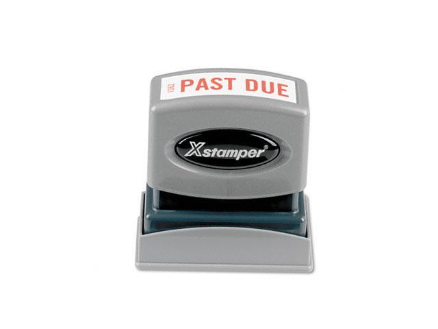 Xstamper ECO-GREEN 1362 Title Message Stamp, PAST DUE, Pre-Inked/Re-Inkable, Red