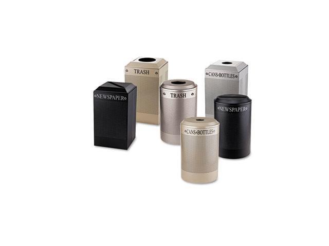 Rubbermaid Commercial                    Silhouette Can/Bottle Recycling Receptacle, Square, Steel, 29 gal, Silver