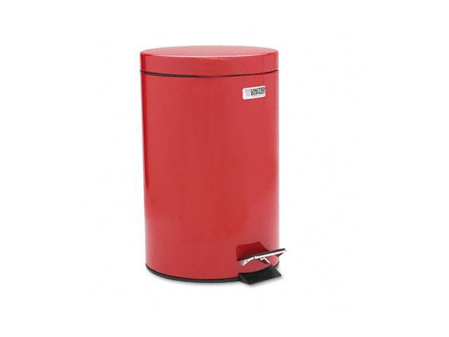 Rubbermaid Commercial                    Economical Step Can, Round, Steel, 3 1/2 gal, Red