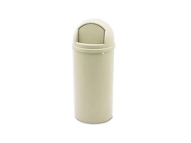 Rubbermaid Commercial                    Marshal Classic Container, Round, Polyethylene, 15 gal, Beige