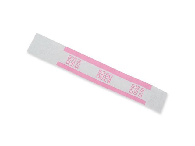 MMF Industries 216070E13 Self-Adhesive Currency Straps, Pink, $250 in Dollar Bills, 1000 Bands/Box