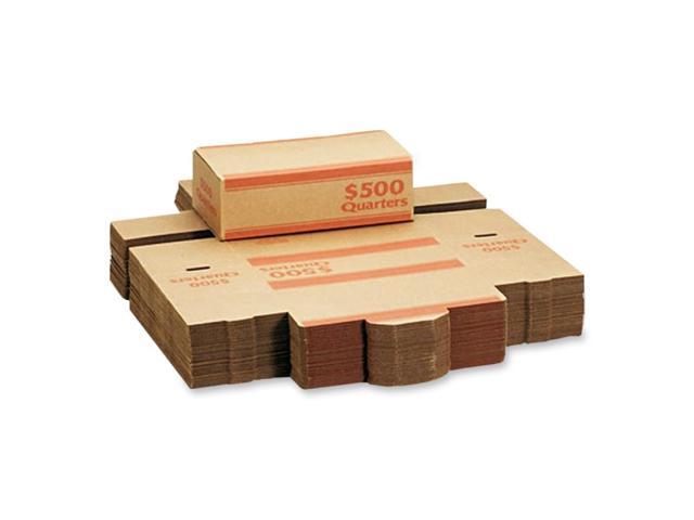 MMF Industries 240142516 Corrugated Cardboard Coin Transport Box, Lock, Orange, 50 Boxes/Carton
