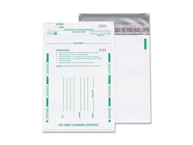 Quality Park 45228 Poly Night Deposit Bags w/Tear-Off Receipt, 10 x 13, Opaque, 100 Bags/Pack