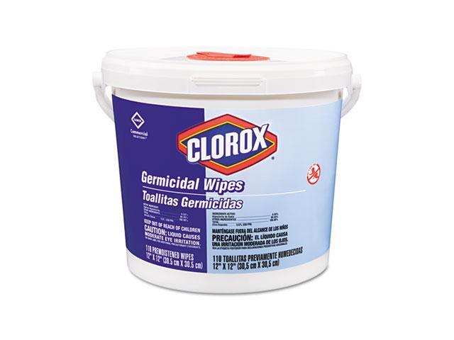 Clorox 30358 Germicidal Wipes, 12 x 12, White, 110/Canister