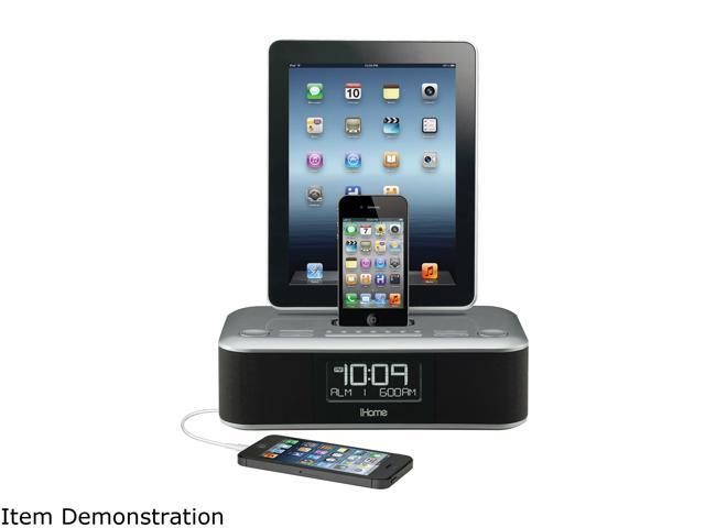 iHome Triple Charge Dual Alarm Stereo FM Clock Radio Color Gunmetal iD99GZC