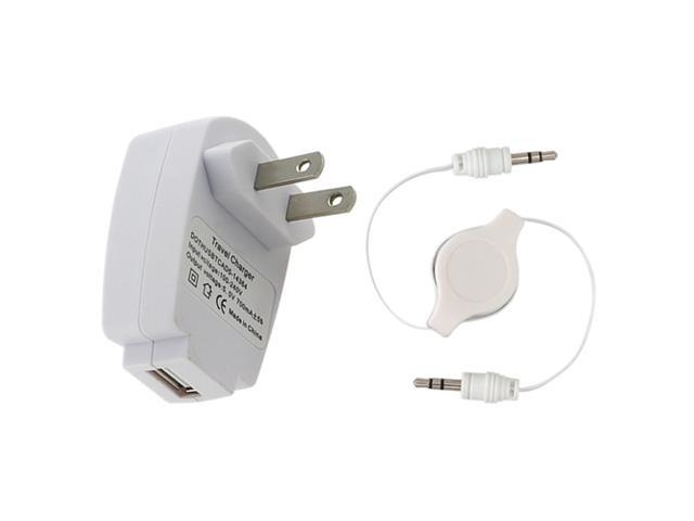 Insten USB Wall Charger + Cable Lead Cord Accessory Compatible With Apple iPhone 5 5G 5th 4 4G 4S 4th
