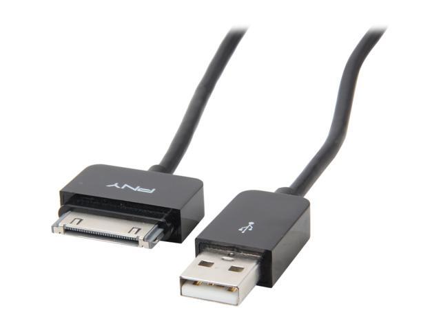 PNY C-UA-AP-K01-06 Black 6-Feet Apple 30-Pin Charge & Sync Cable