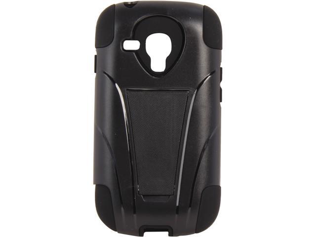 AMZER Black / Black Double Layer Hybrid Case with Kickstand For Samsung GALAXY S III mini AMZ95405