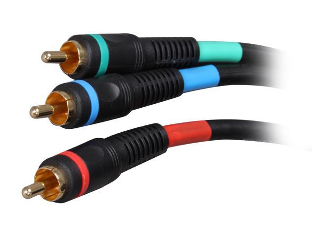 BYTECC P3V-15 15 ft. Component RGB video Cable - GOLD Plated, Black Jacket