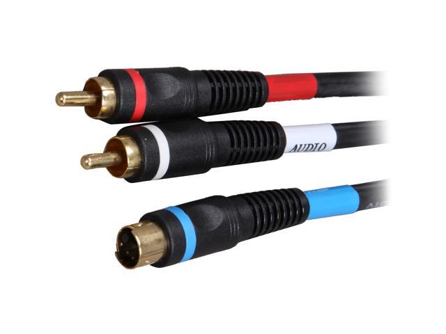 BYTECC Model PVM2A-12 12 ft. S-Video miniDin4 with 2RCA audio Cable