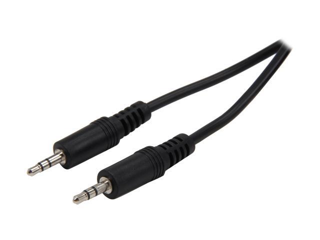 BYTECC SPC-6MM 6 ft. 3.5mm Stereo Speaker Cable - Male To Male, Black Jacket