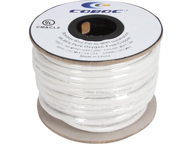 Coboc Model SPW-CL2-4C14-100-WH 100 ft. 4-Conductor CL2 Rated(In-Wall Installation) OFC Speaker Cable