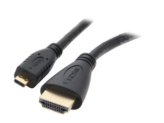Coboc 3 ft. High Speed HDMI Cable with Ethernet - Micro HDMI Male to HDMI Male (Black)