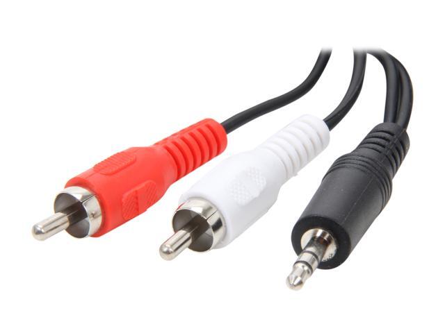 Link Depot AUDIO-6-2RCA 6 ft. 3.55MM STEREO PLUG/TWO RCA PLUG