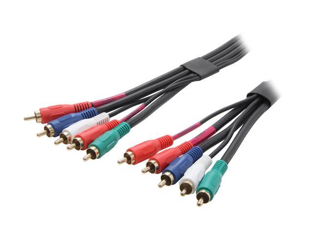 Link Depot RCA5-6-MM 6 ft. 5RCA Plug/5RCA pulg 3Video+2Audio 6FT Gold Connector