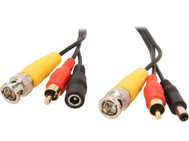 BYTECC SCC-25RB 25 ft. Security Camera Cable + Power, BNC Male + RCA Male + DC Male to Female - OEM