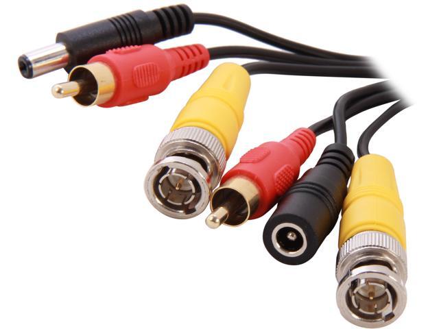BYTECC SCC-50RB 50 ft. Security Camera Cable + Power, BNC Male + RCA Male + DC Male to Female - OEM