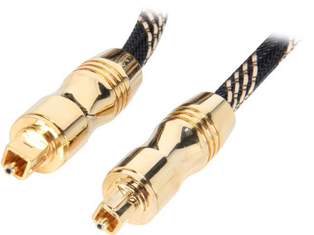 BYTECC Model GPT-12 12 ft. Golden Premium Toslink Digital Optical SPDIF Audio cable w/ Metal Fancy Connector  - OEM