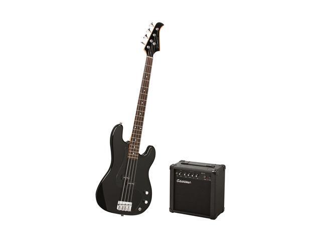 Silvertone LB11 Electric Bass Package, Liquid Black