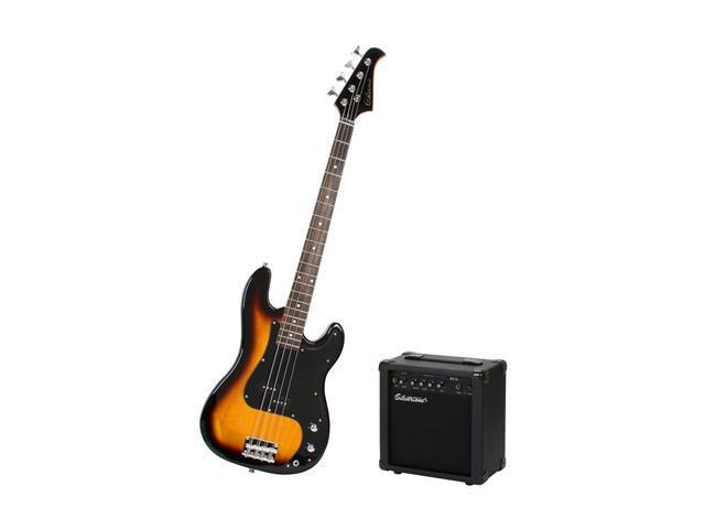 Silvertone SSLB11 PK Electric Bass Guitar Package, Sunburst
