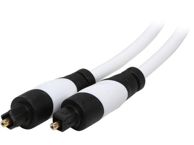 GearIT Model GI-TOSLINK-WH-6FT 6ft Gold-Plated Digital Optical Audio Toslink Cable 