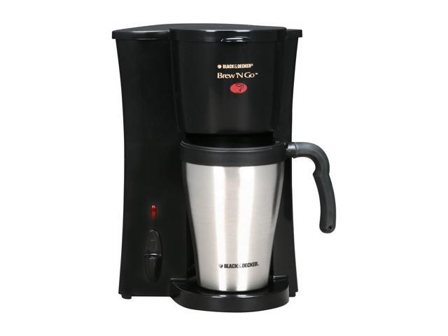 Black & Decker DCM18S Black Brew 'N Go Deluxe Personal Coffeemaker with Stainless Steel Mug