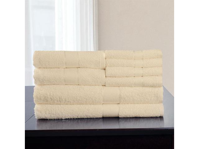 Lavish Home 8 Piece 100% Egyptian Cotton Bath Towel Set - Bone