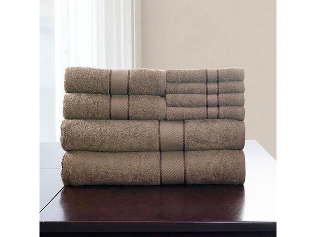 Lavish Home 8 Piece 100% Egyptian Cotton Bath Towel Set - Taupe