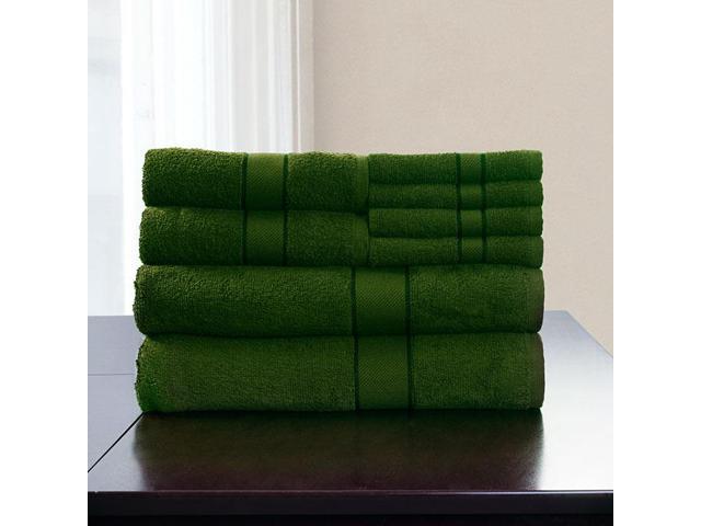 Lavish Home 8 Piece 100% Egyptian Cotton Bath Towel Set - Green