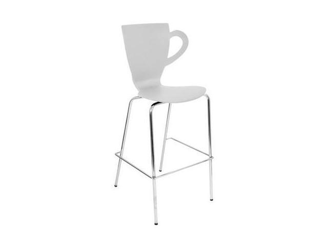 Lumisource Cafe Chai Bar Stool In White