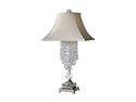 Uttermost Carolyn Kinder Fascination Ii Table Lamp Silver Plated Metal Accented with Cascading Crystals and Matching Ornaments.