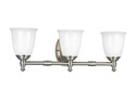 Progress Lighting Brushed Nickel 3-Light Bath Bracket with White Opal Glass