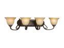 Progress Lighting Forged Bronze 4-Light Bath Bracket with Tea Stain Etched Glass